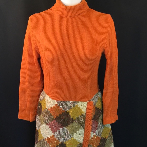 Acrylic turtleneck Diamond pattern dress med - Picture 4 of 8